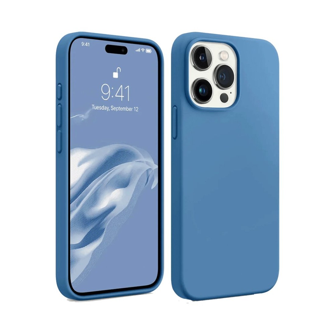  iPhone 15 Pro Kılıf First Silikon - Mavi