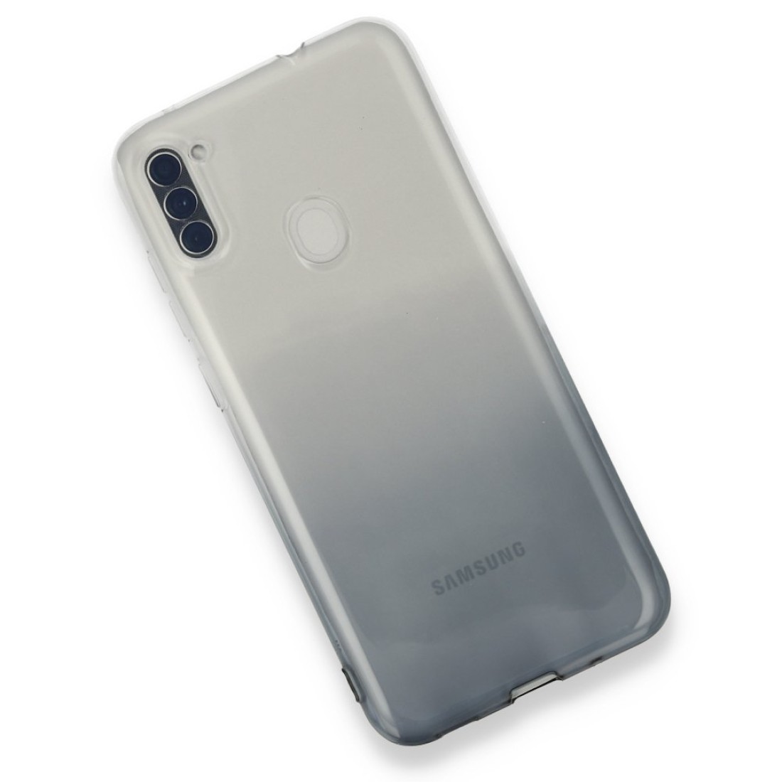  Samsung Galaxy A11 Kılıf Lüx Çift Renkli Silikon - Siyah