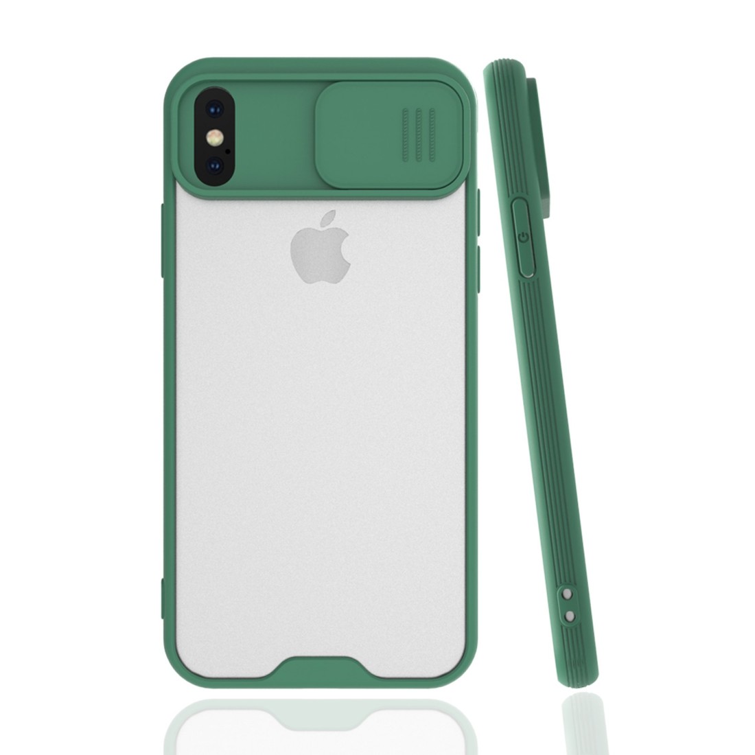  iPhone X Kılıf Platin Kamera Koruma Silikon - Yeşil