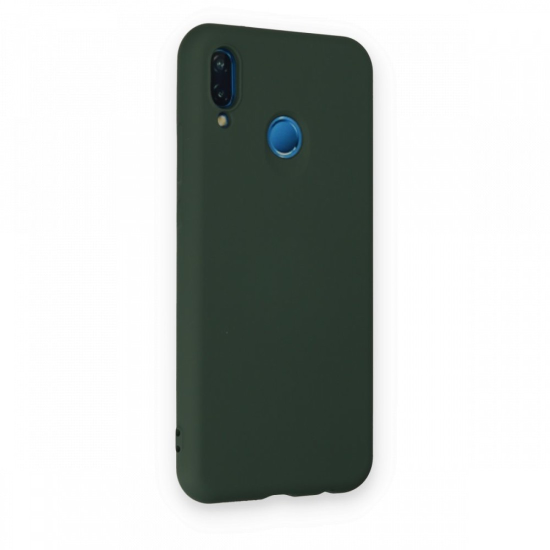  Huawei P20 Lite Kılıf Nano içi Kadife Silikon - Koyu Yeşil