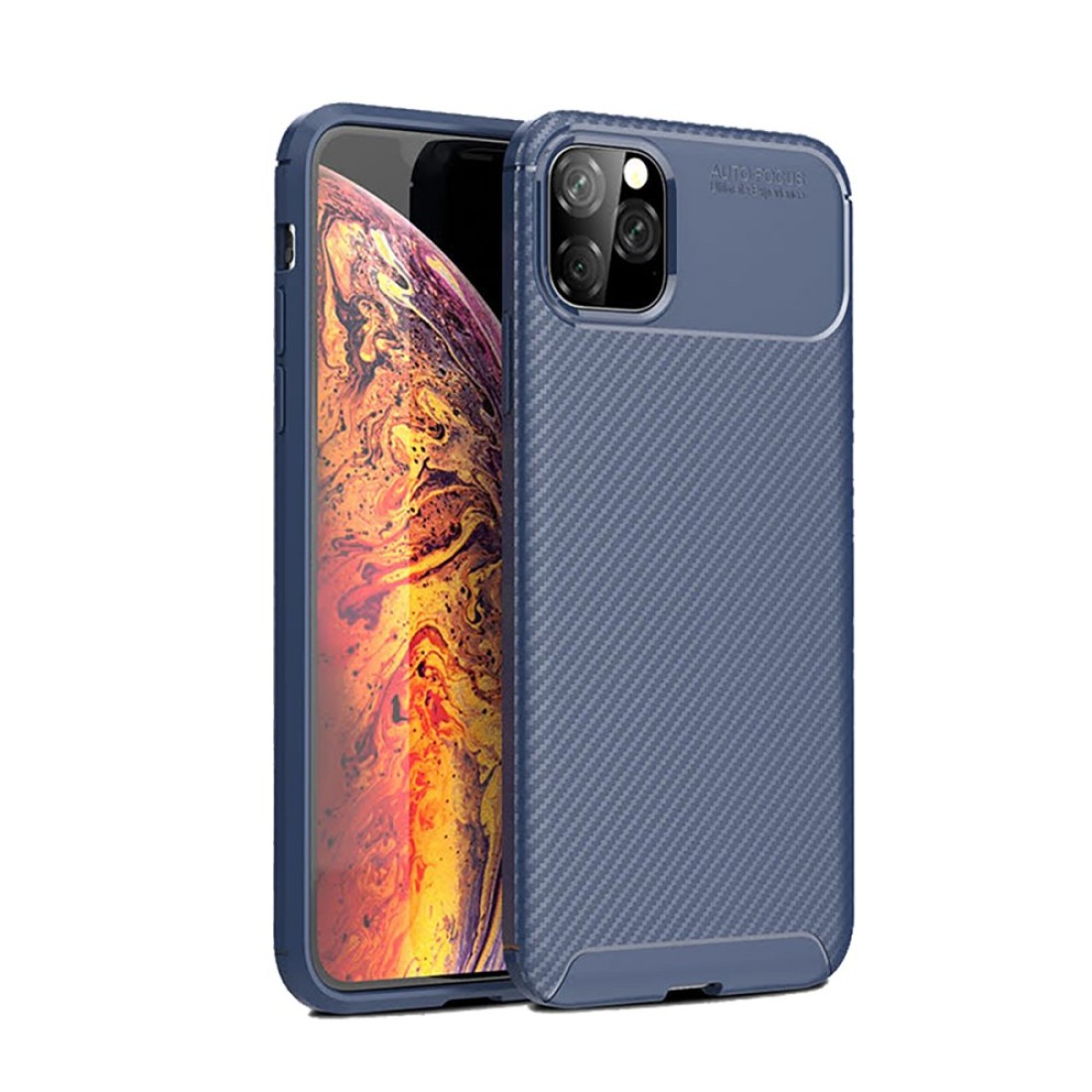 iPhone 11 Pro Kılıf Auto Focus Karbon Kapak - Lacivert
