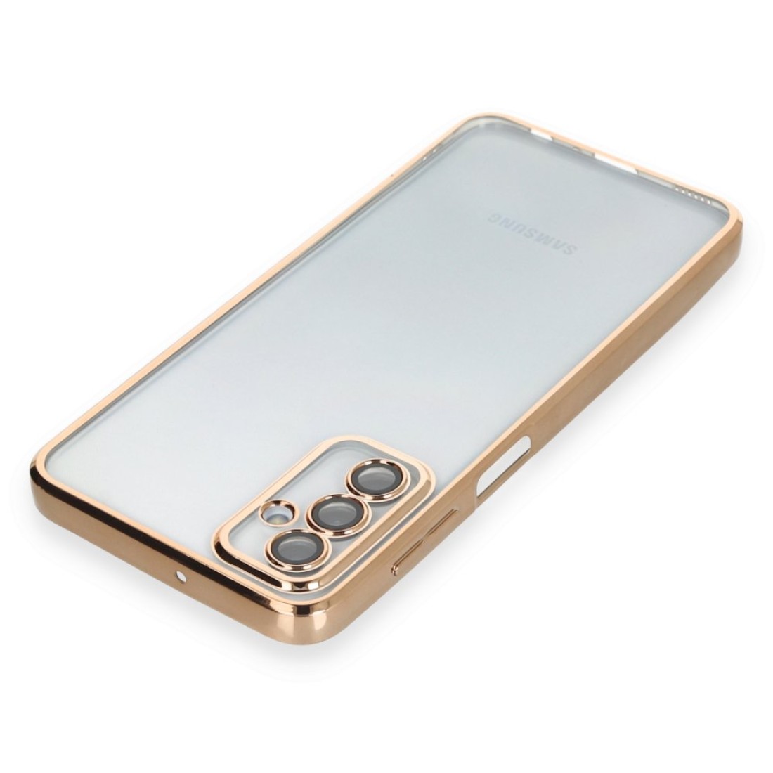  Samsung Galaxy M23 Kılıf Razer Lensli Silikon - Gold