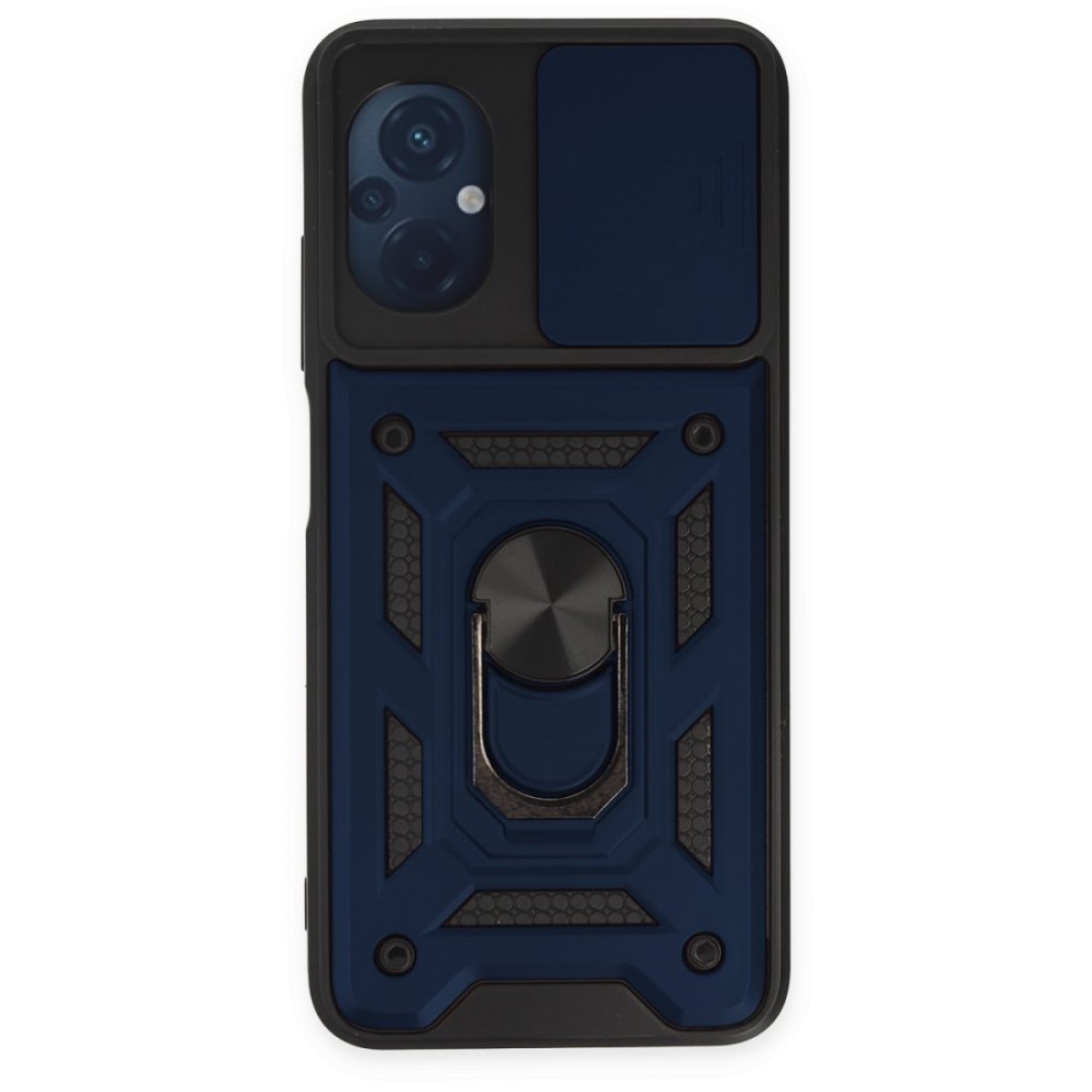  Xiaomi Poco M5 Kılıf Pars Lens Yüzüklü Silikon - Lacivert