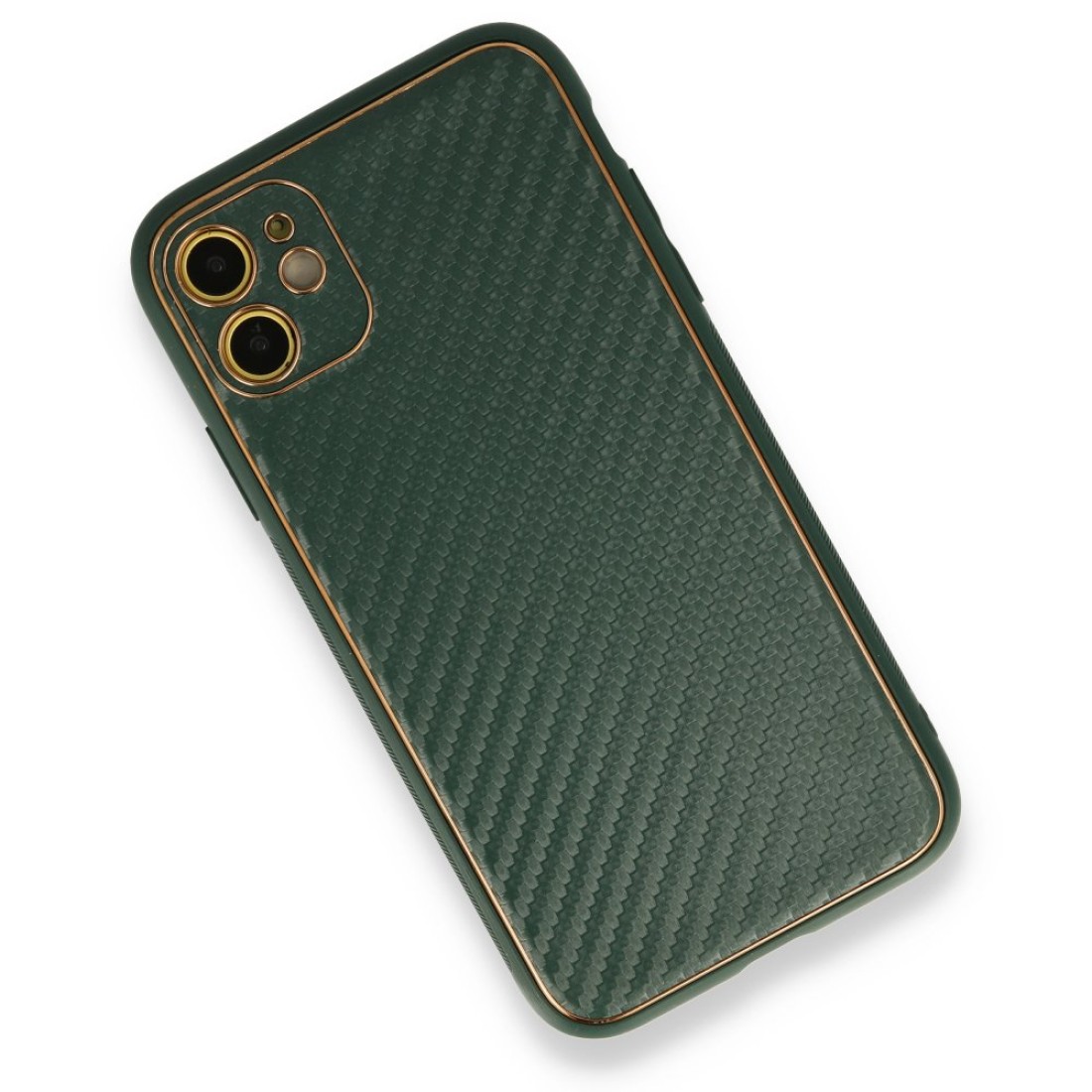 iPhone 12 Kılıf Coco Karbon Silikon - Yeşil iPhone 12 Kılıf Coco Karbon Silikon - Yeşil