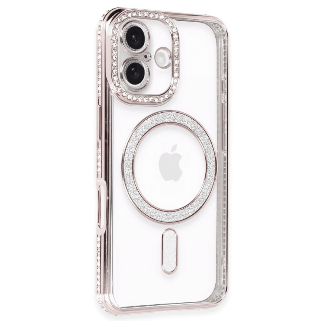  iPhone 16 Kılıf Joke Simli Magneticsafe Kılıf - Pembe