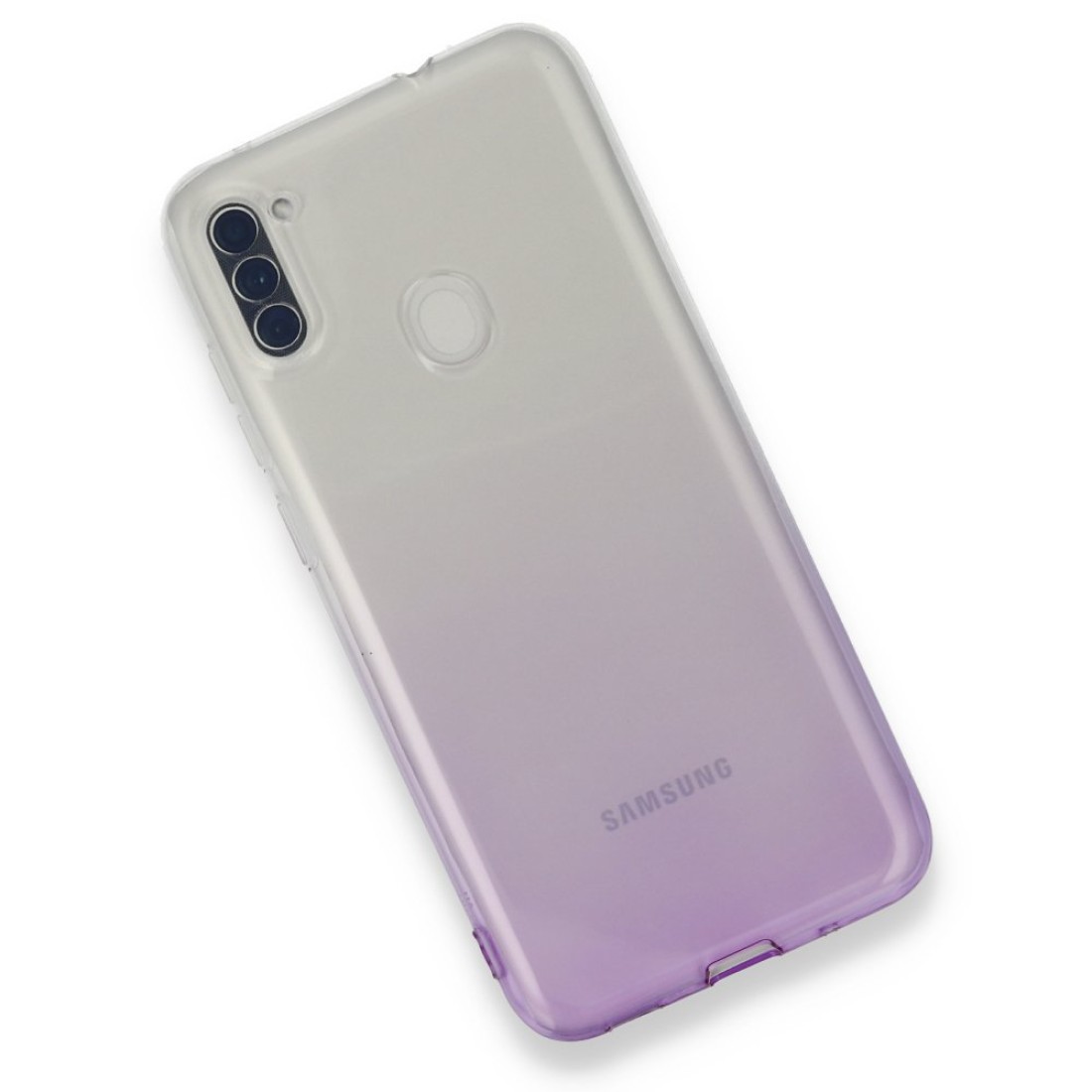  Samsung Galaxy M11 Kılıf Lüx Çift Renkli Silikon - Mor