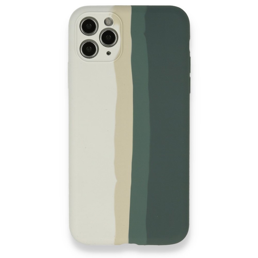  iPhone 11 Pro Kılıf Ebruli Lansman Silikon - Beyaz-Gri