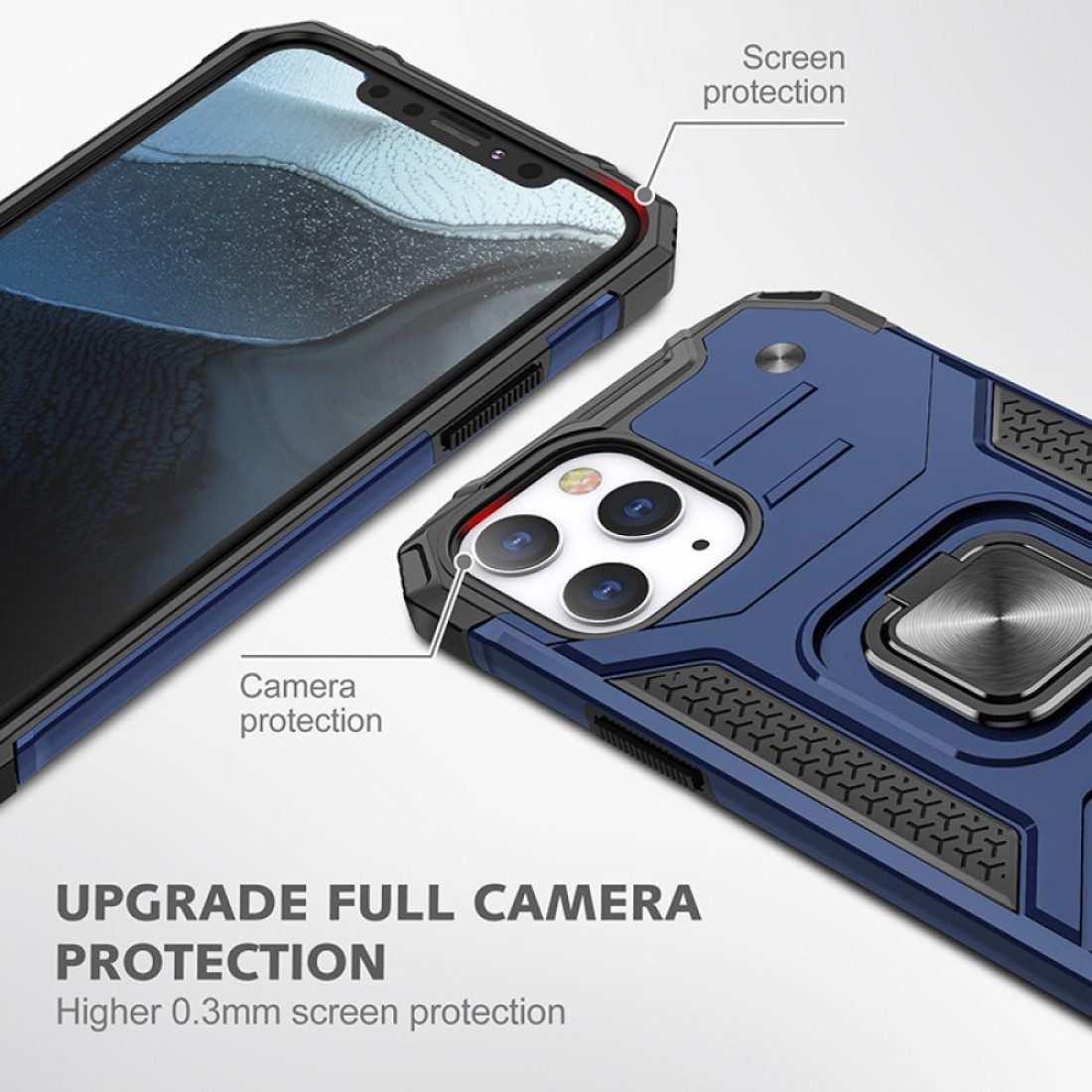 iPhone 13 Pro Max Kılıf Zegna Yüzüklü Silikon Kapak - Mavi iPhone 13 Pro Max Kılıf Zegna Yüzüklü Silikon Kapak - Mavi