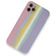  iPhone 11 Pro Kılıf Ebruli Lansman Silikon - Pembe-Lila