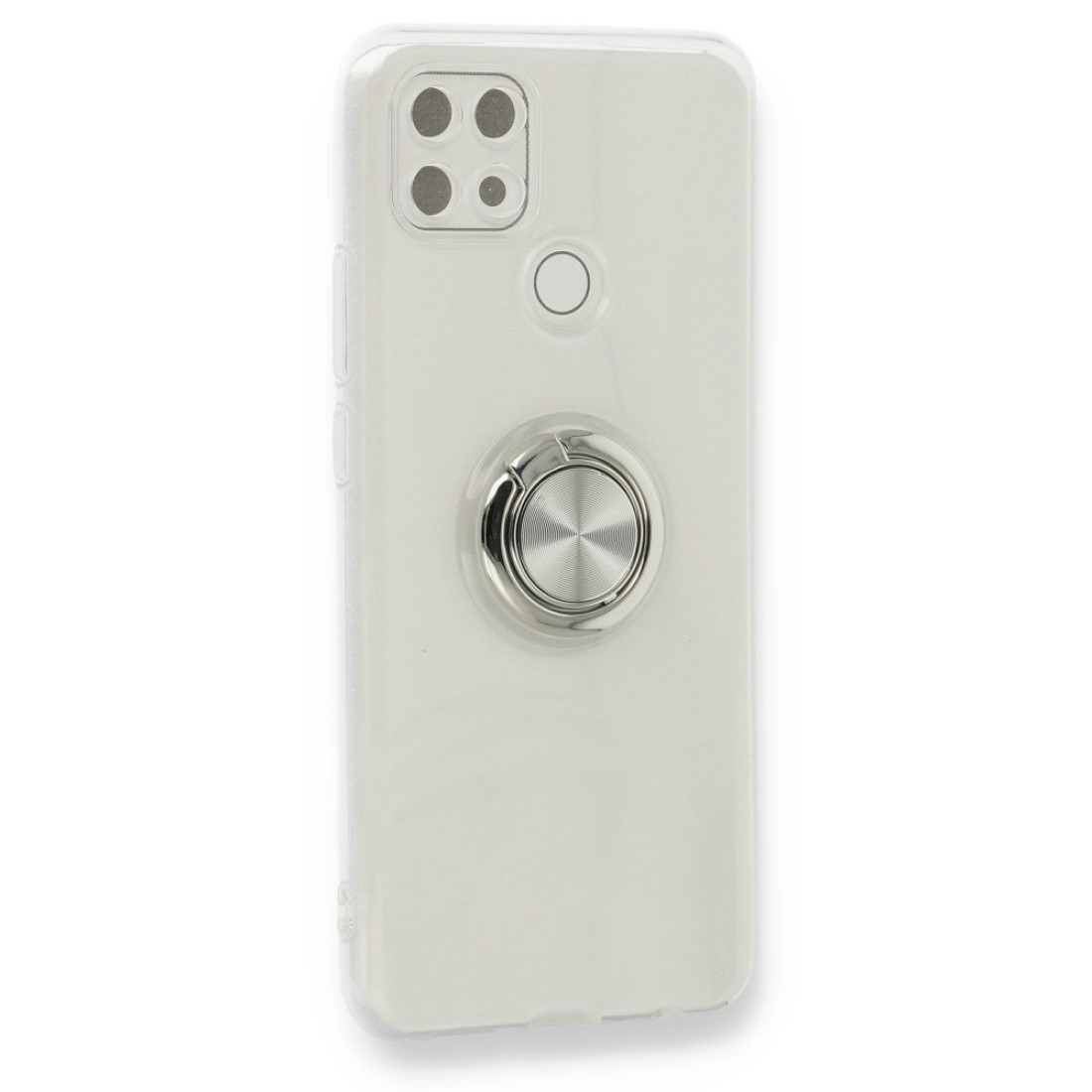 Oppo A15S Kılıf Gros Yüzüklü Silikon - Gümüş Oppo A15S Kılıf Gros Yüzüklü Silikon - Gümüş