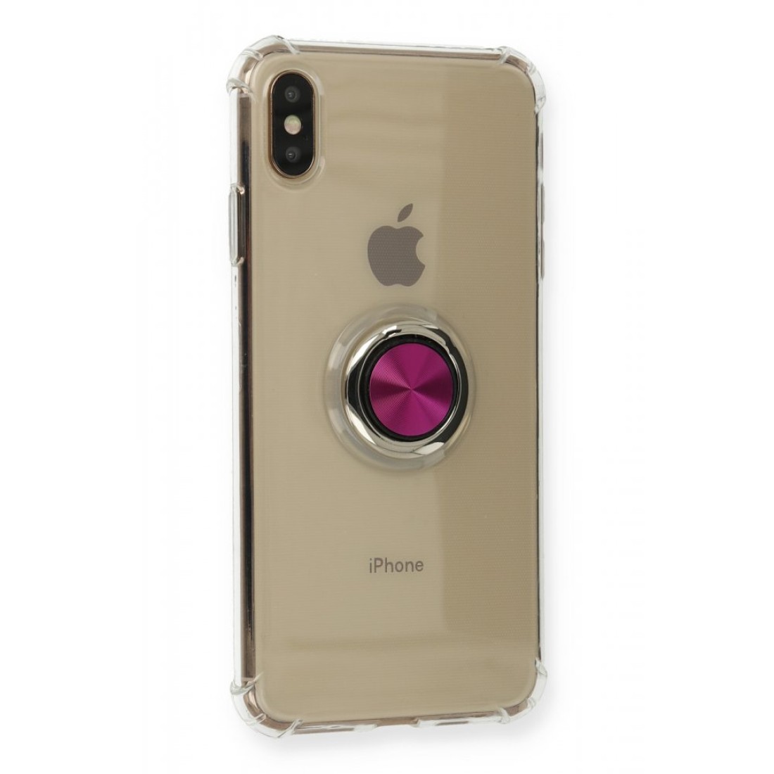 iPhone XS Max Kılıf Gros Yüzüklü Silikon - Pembe iPhone XS Max Kılıf Gros Yüzüklü Silikon - Pembe