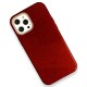 iPhone 12 Pro Kılıf Simli Katmanlı Silikon - Kırmızı iPhone 12 Pro Kılıf Simli Katmanlı Silikon - Kırmızı