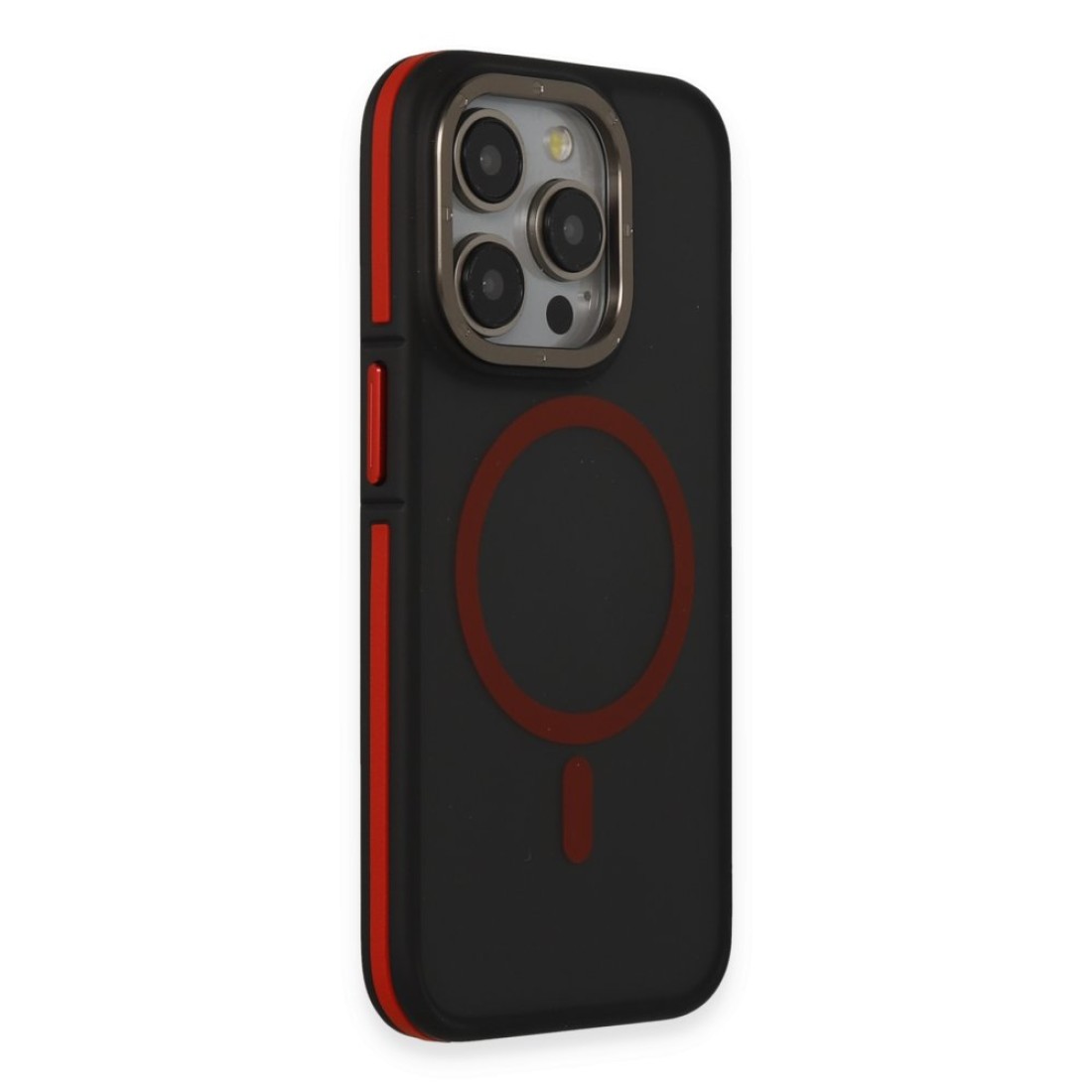 Joko iPhone 15 Pro Max Rocky Magsafe Kapak - Siyah-Kırmızı Joko iPhone 15 Pro Max Rocky Magsafe Kapak - Siyah-Kırmızı