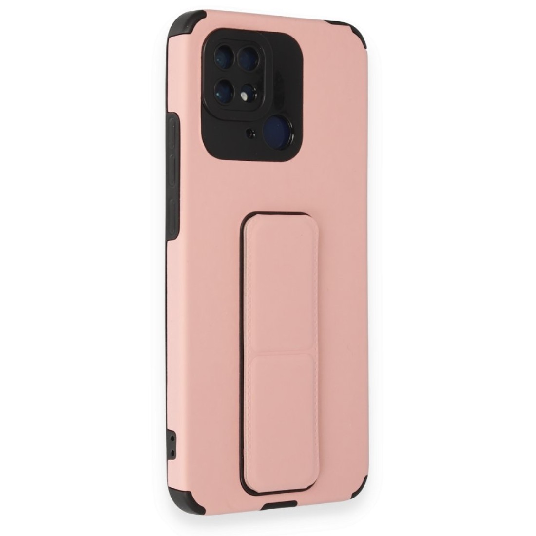  Xiaomi Redmi 10C Kılıf Mega Standlı Silikon - Pudra