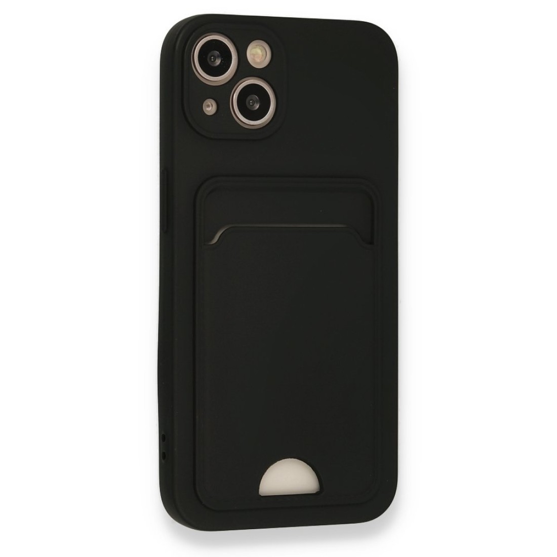  iPhone 13 Kılıf Kelvin Kartvizitli Silikon - Siyah
