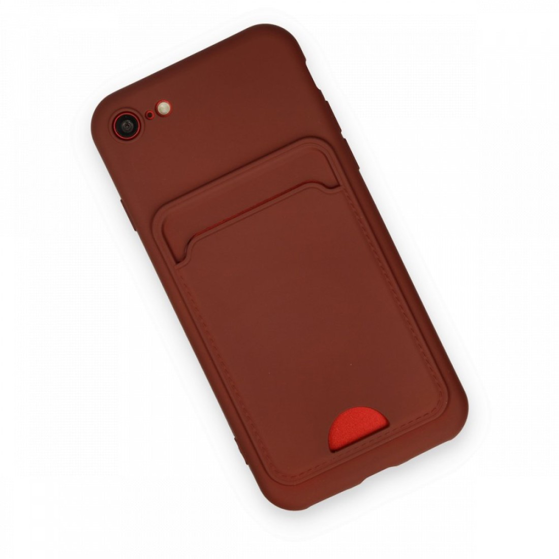 iPhone 8 Kılıf Kelvin Kartvizitli Silikon - Bordo iPhone 8 Kılıf Kelvin Kartvizitli Silikon - Bordo