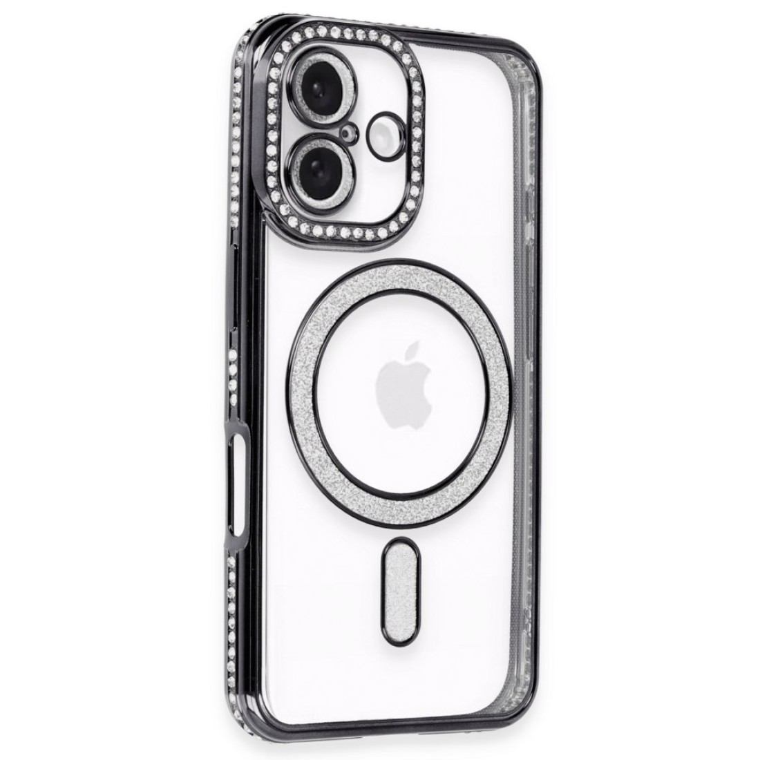  iPhone 16 Kılıf Joke Simli Magneticsafe Kılıf - Siyah