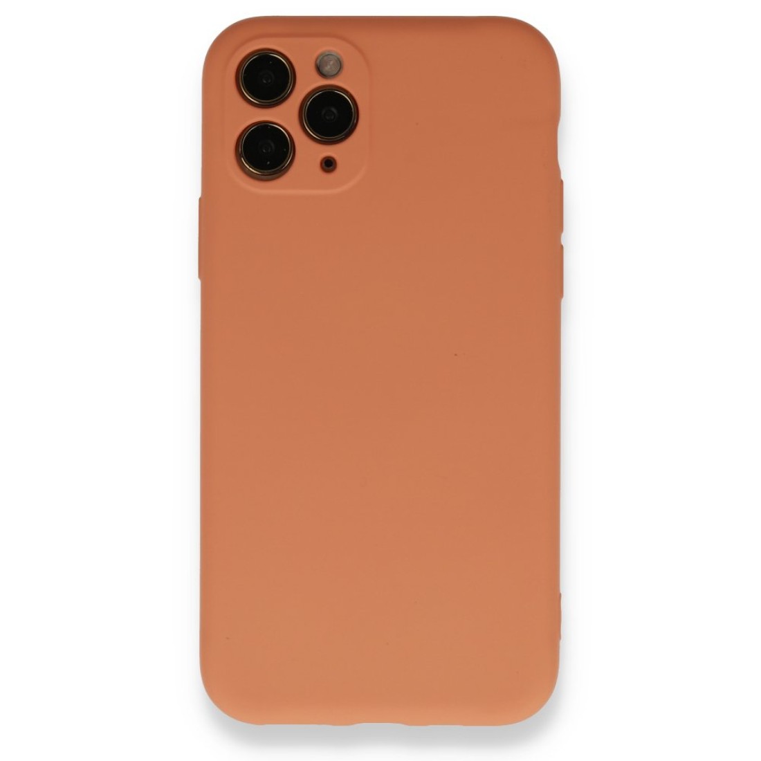  iPhone 11 Pro Kılıf Nano içi Kadife Silikon - Mat Turuncu