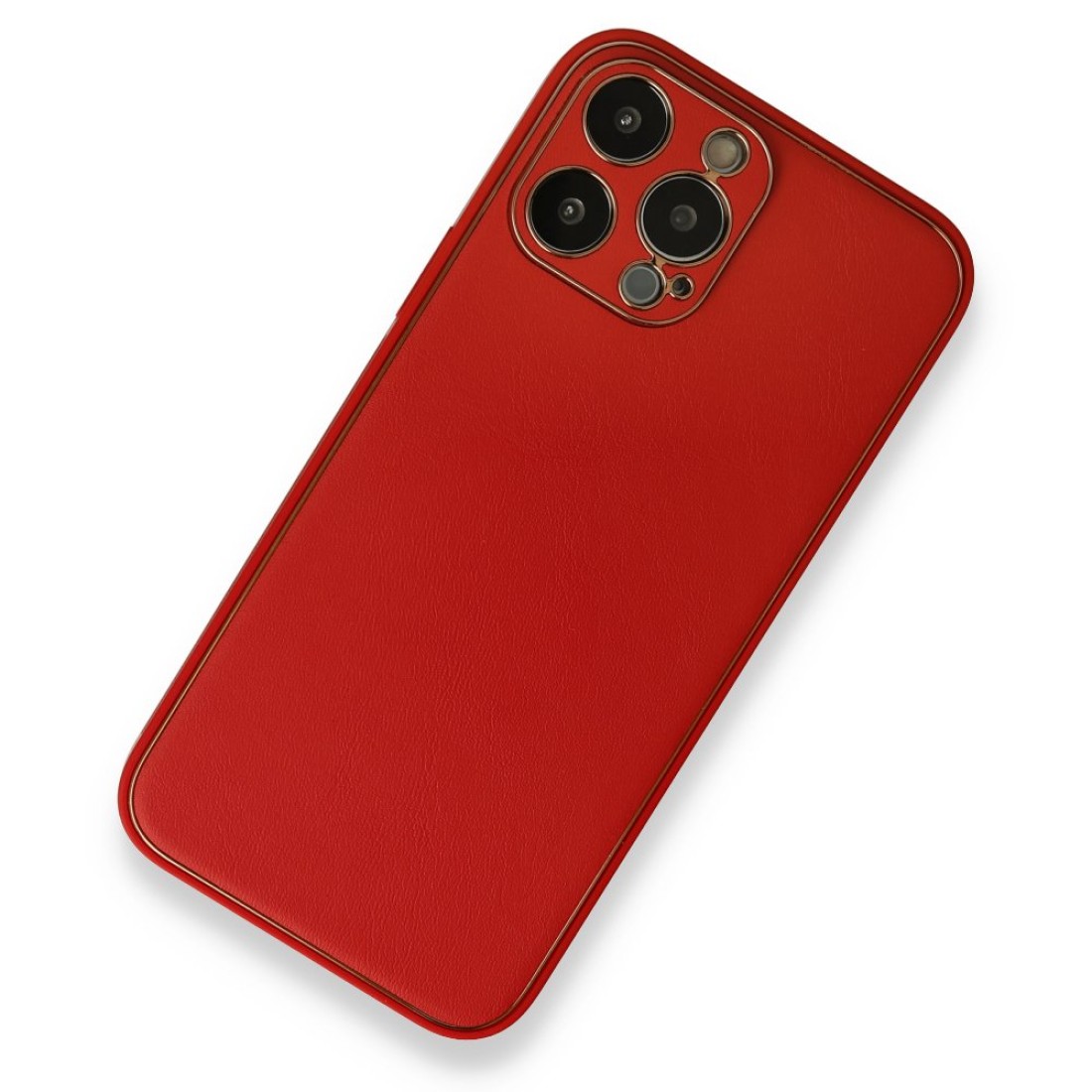 iPhone 13 Pro Max Kılıf Coco Deri Silikon Kapak - Kırmızı iPhone 13 Pro Max Kılıf Coco Deri Silikon Kapak - Kırmızı