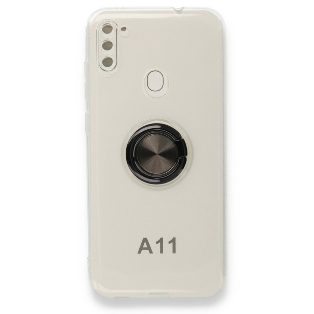  Samsung Galaxy A11 Kılıf Gros Yüzüklü Silikon - Siyah