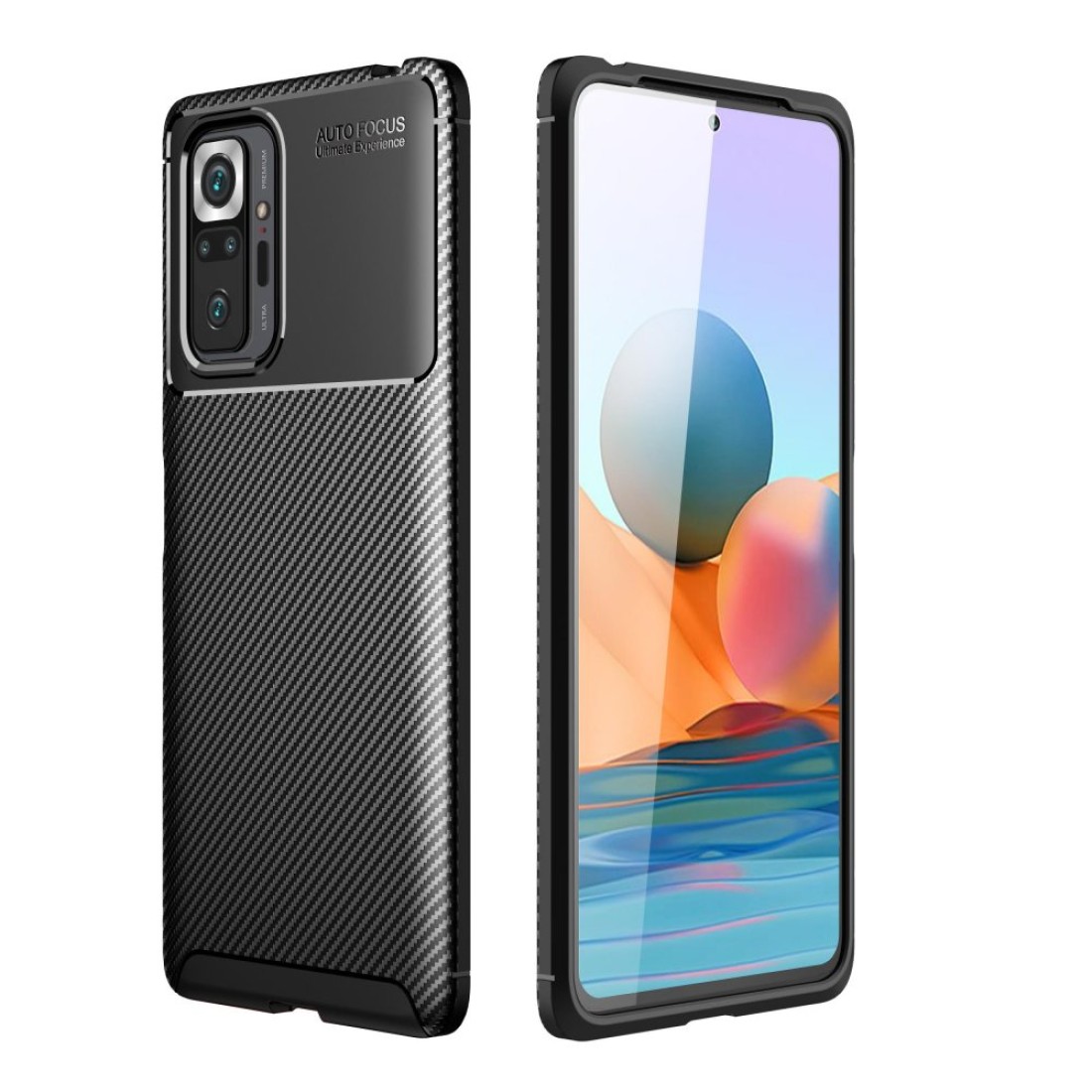  Xiaomi Redmi Note 10 Pro Kılıf Auto Focus Karbon Kapak - Siyah