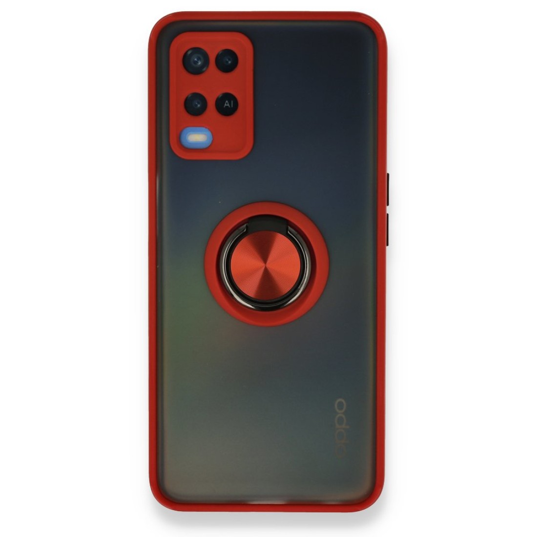  Oppo A54 4G Kılıf Montreal Yüzüklü Silikon Kapak - Kırmızı