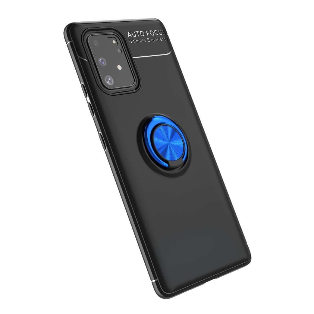  Samsung Galaxy A91 / S10 Lite Kılıf Range Yüzüklü Silikon - Siyah-Mavi