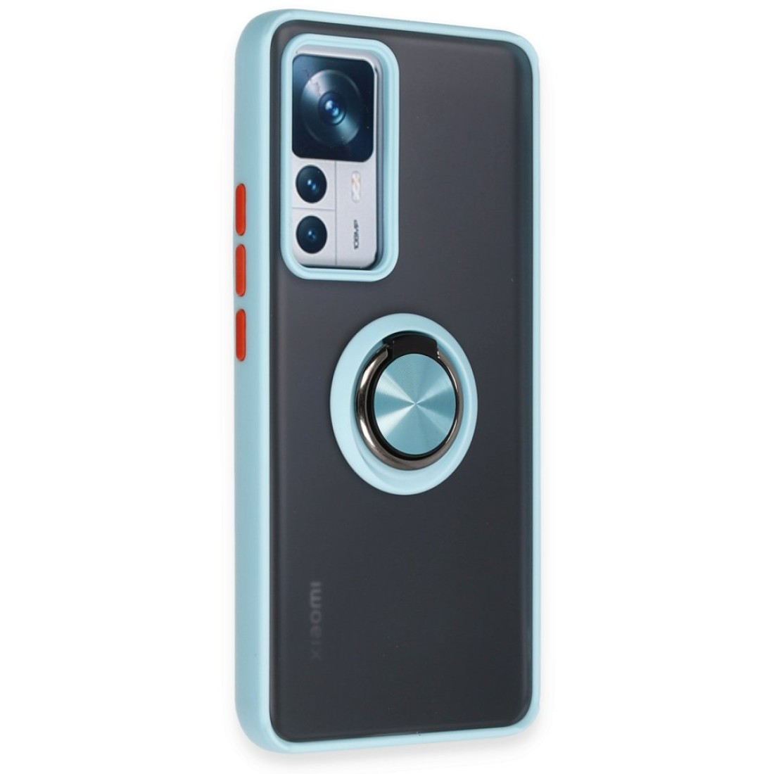  Xiaomi Mi 12T Pro Kılıf Montreal Yüzüklü Silikon Kapak - Buz Mavi