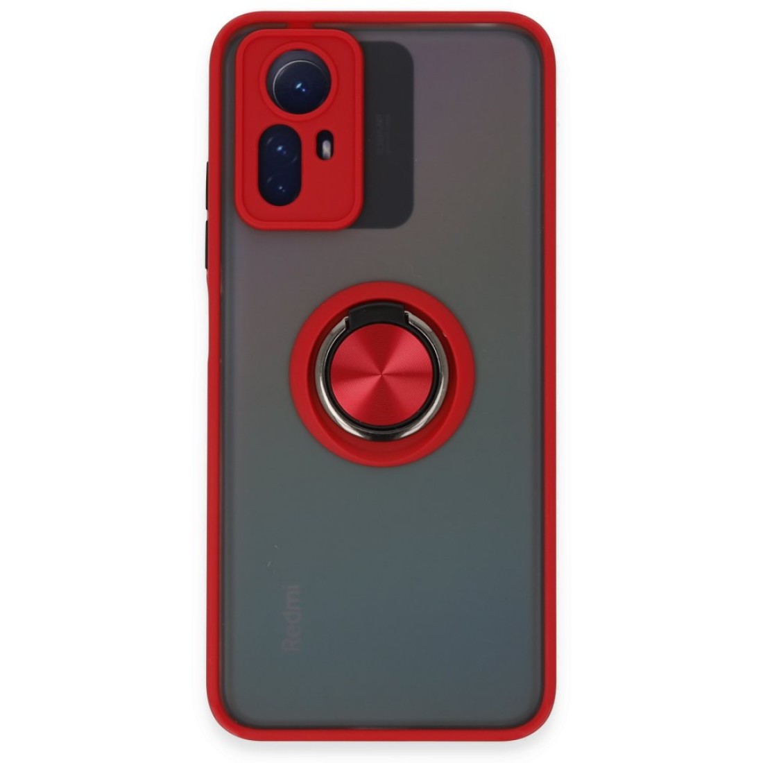  Xiaomi Redmi Note 12S Kılıf Montreal Yüzüklü Silikon Kapak - Kırmızı