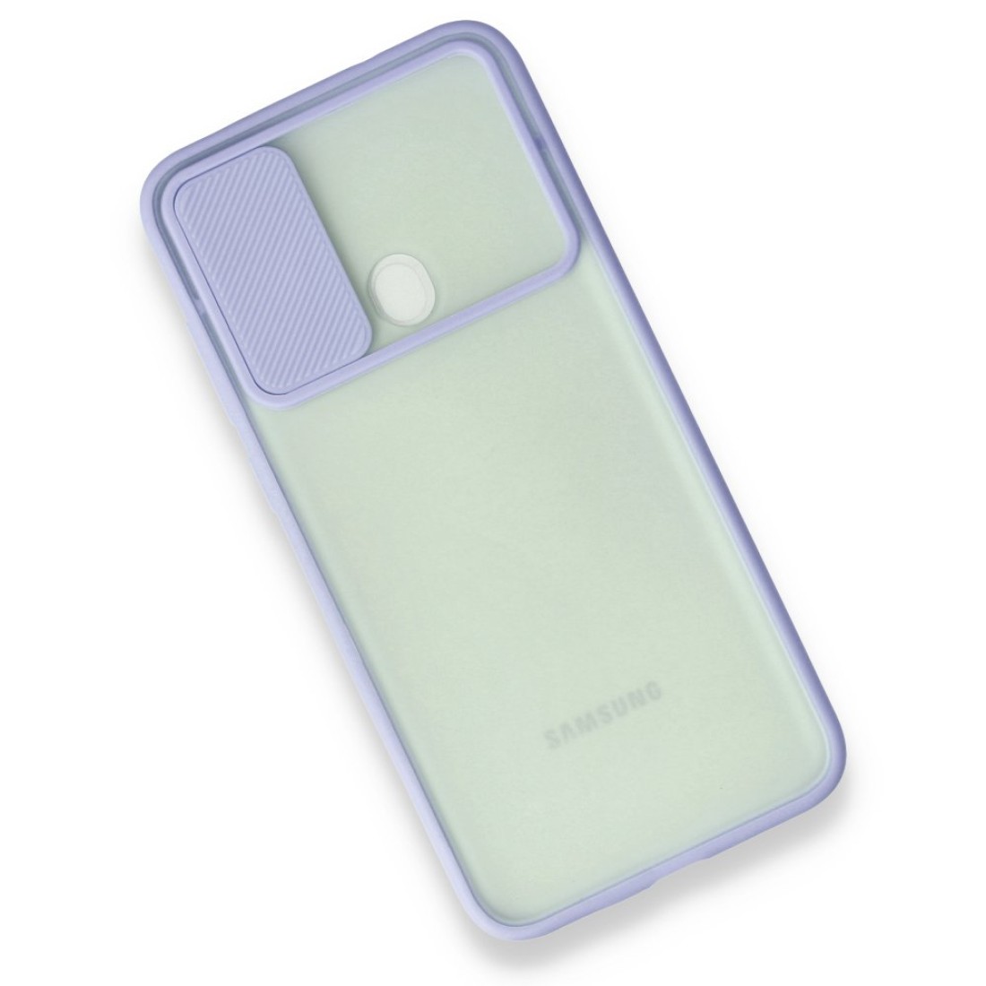  Samsung Galaxy M11 Kılıf Palm Buzlu Kamera Sürgülü Silikon - Lila