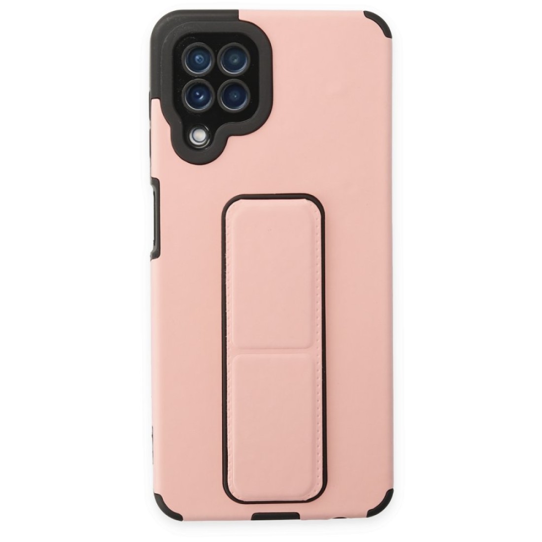 Samsung Galaxy M32 Kılıf Mega Standlı Silikon - Pudra