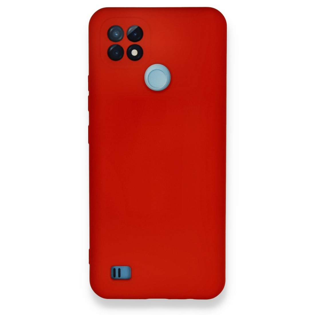  Realme C21 Kılıf Nano içi Kadife Silikon - Kırmızı