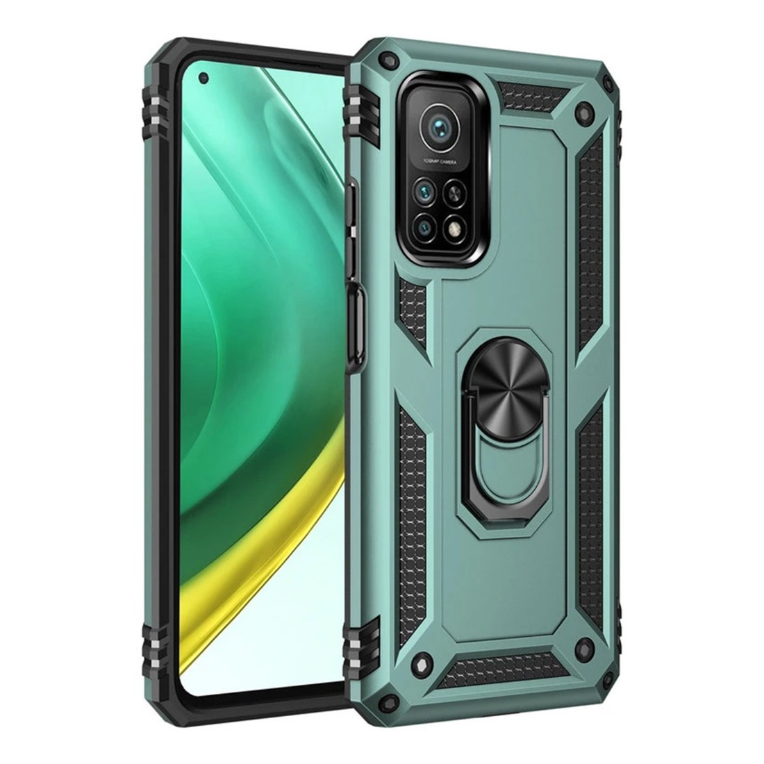 Xiaomi Mi 10T Pro Kılıf Sofya Yüzüklü Silikon Kapak - Yeşil Xiaomi Mi 10T Pro Kılıf Sofya Yüzüklü Silikon Kapak - Yeşil