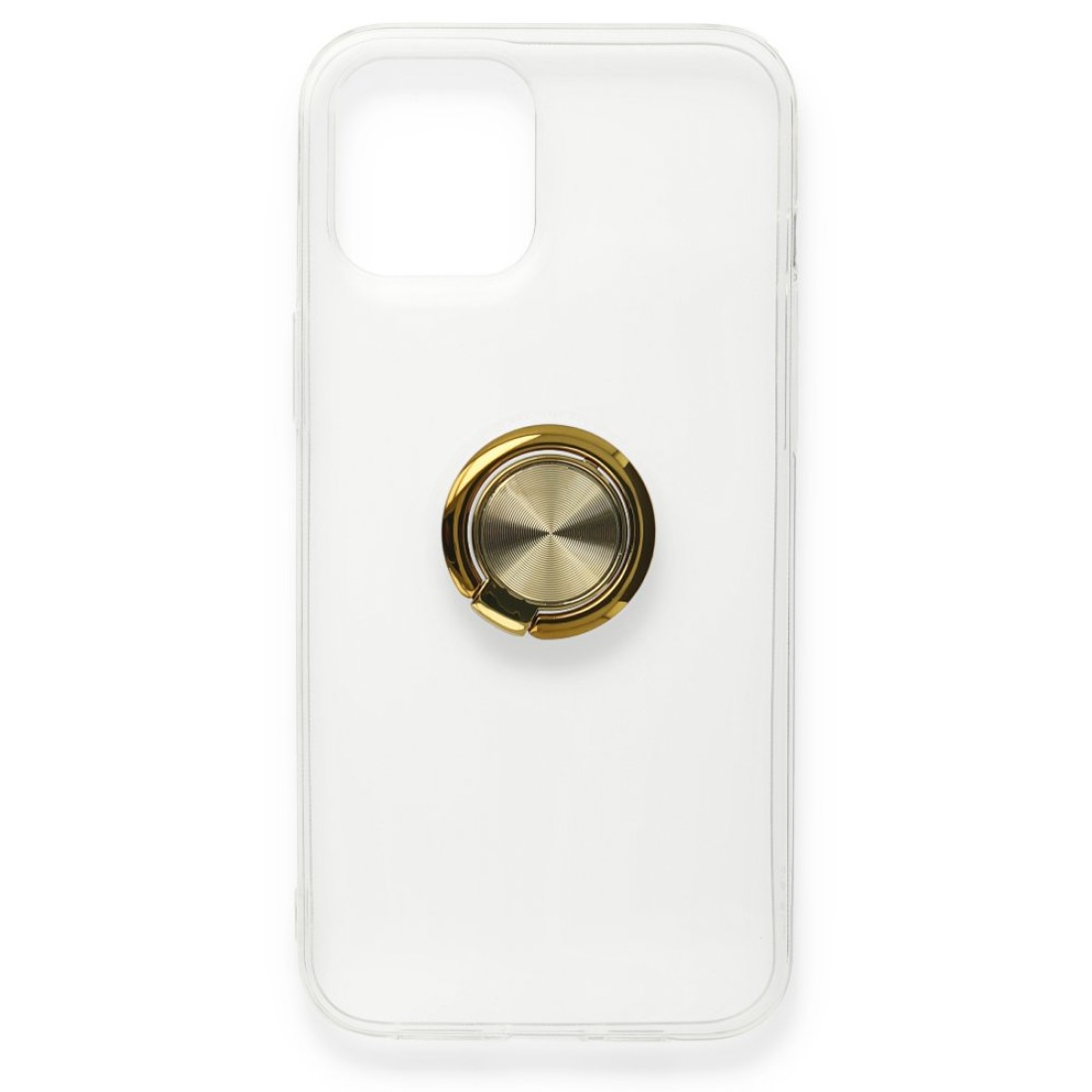  iPhone 12 Pro Kılıf Gros Yüzüklü Silikon - Gold