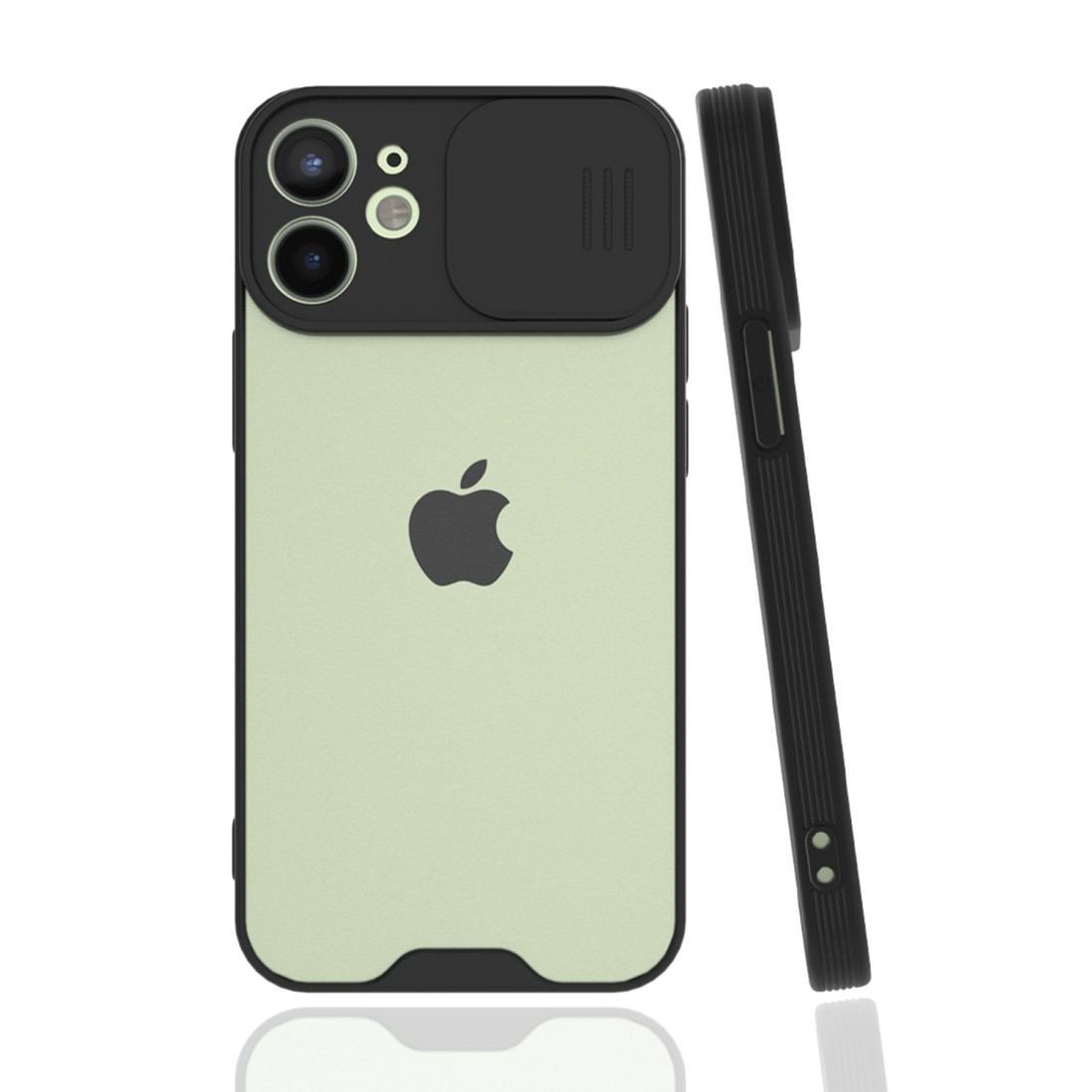  iPhone 12 Mini Kılıf Platin Kamera Koruma Silikon - Siyah