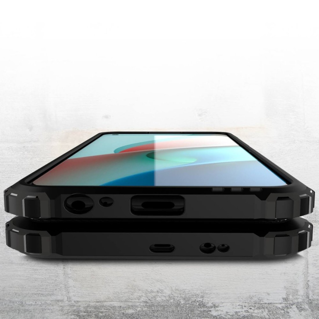  Xiaomi Redmi Note 9 5G Kılıf Tank Silikon Kapak - Gümüş