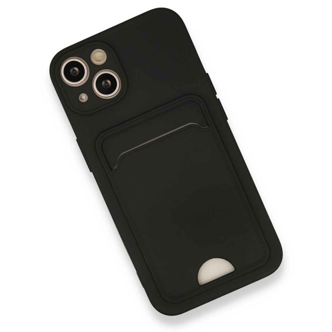  iPhone 13 Kılıf Kelvin Kartvizitli Silikon - Siyah