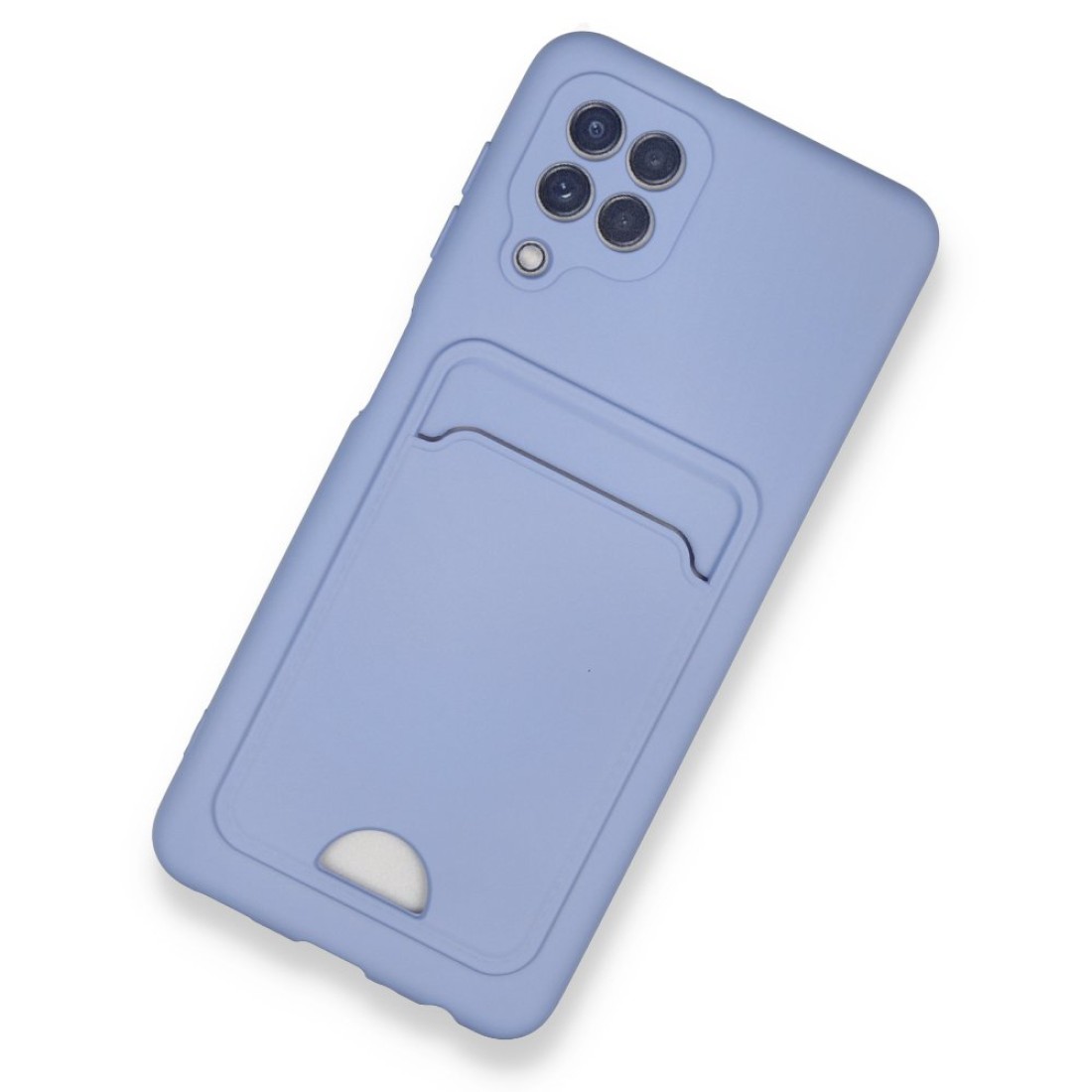  Samsung Galaxy M32 Kılıf Kelvin Kartvizitli Silikon - Lila