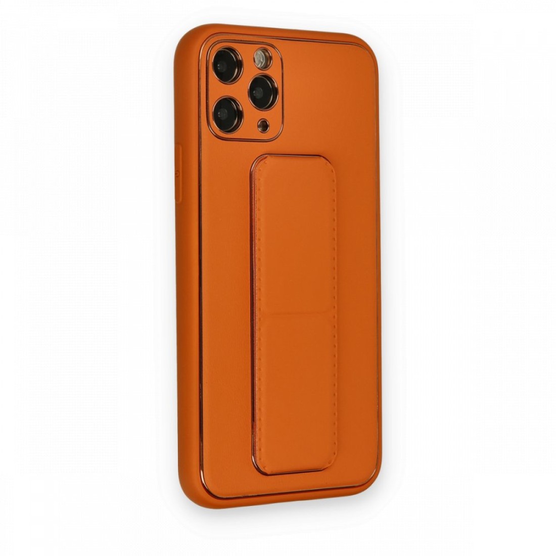  iPhone 11 Pro Kılıf Coco Deri Standlı Kapak - Turuncu