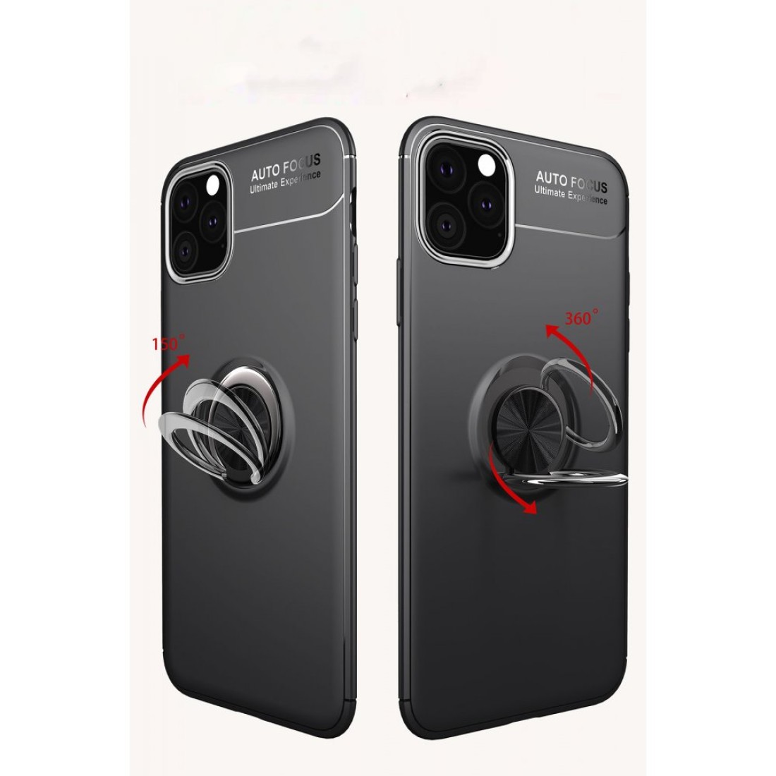  iPhone 11 Pro Kılıf Range Yüzüklü Silikon - Siyah