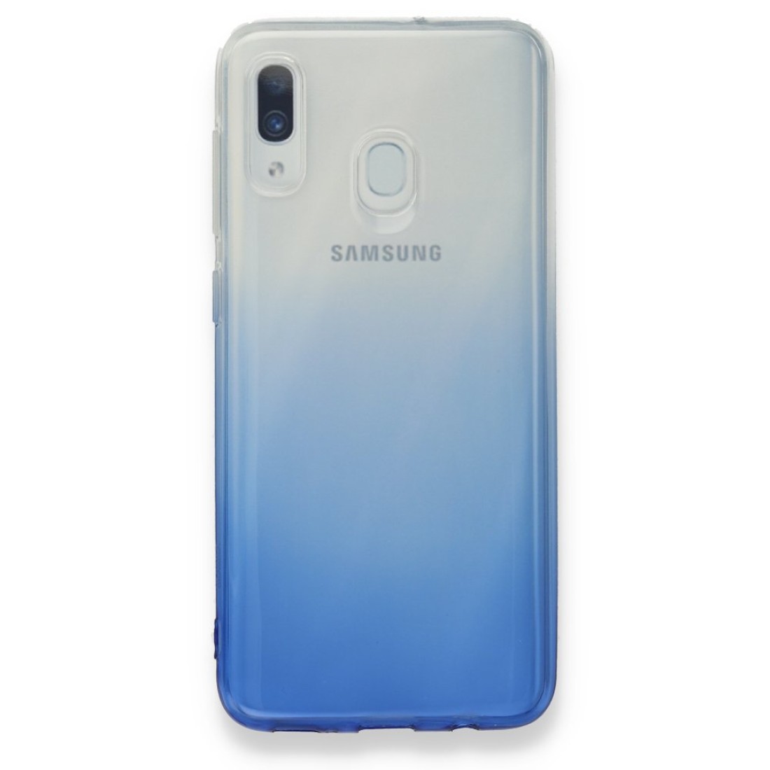  Samsung Galaxy A20 Kılıf Lüx Çift Renkli Silikon - Mavi