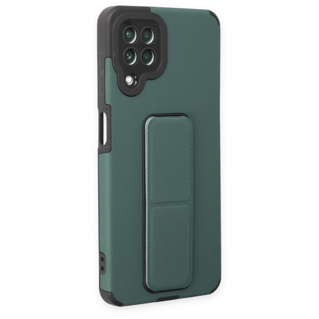  Samsung Galaxy M32 Kılıf Mega Standlı Silikon - Yeşil