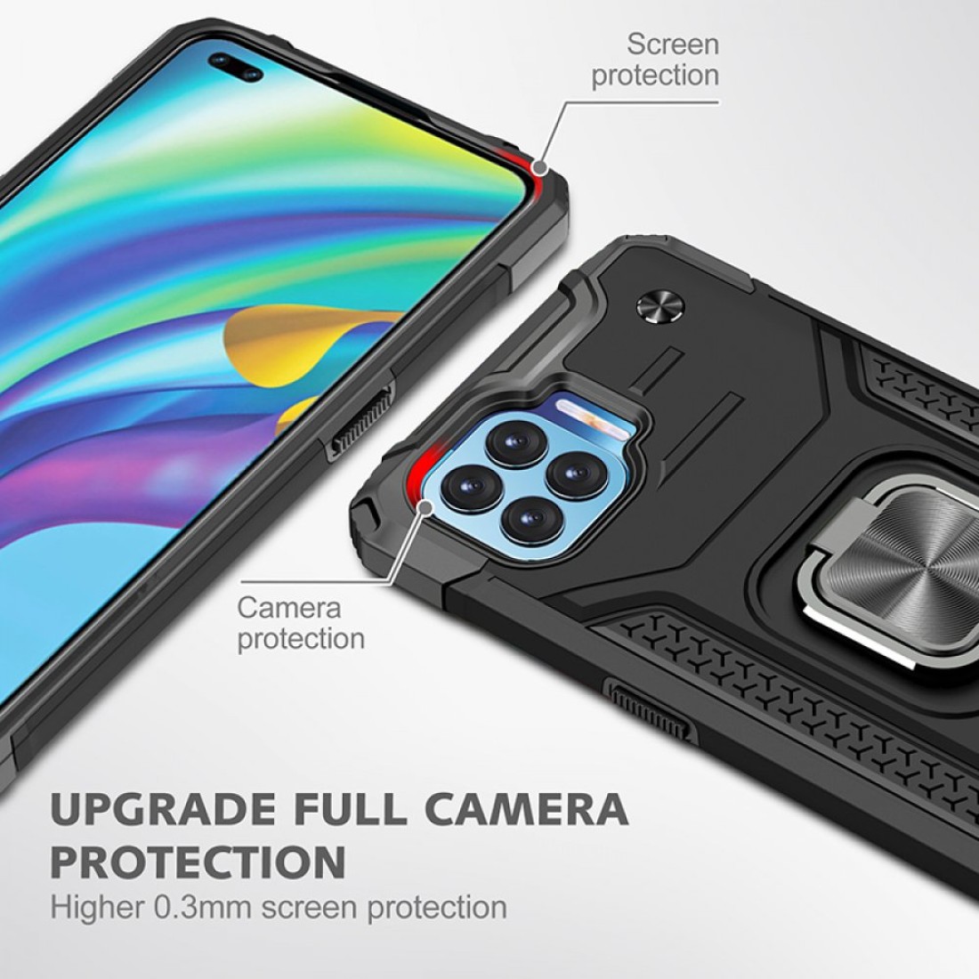 Oppo Reno 4 Lite Kılıf Zegna Yüzüklü Silikon Kapak - Siyah Oppo Reno 4 Lite Kılıf Zegna Yüzüklü Silikon Kapak - Siyah