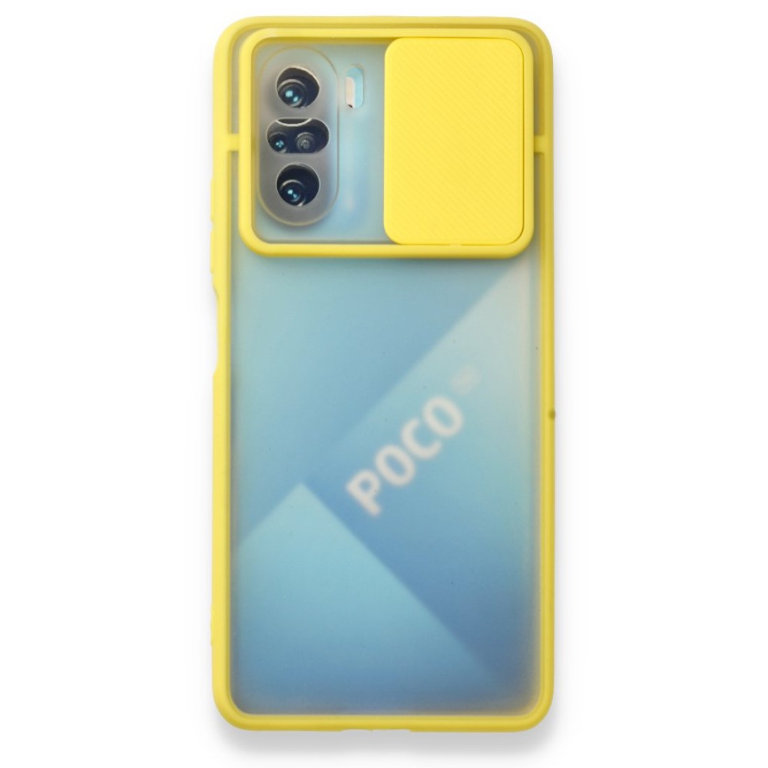  Xiaomi Redmi K40 Kılıf Palm Buzlu Kamera Sürgülü Silikon - Sarı