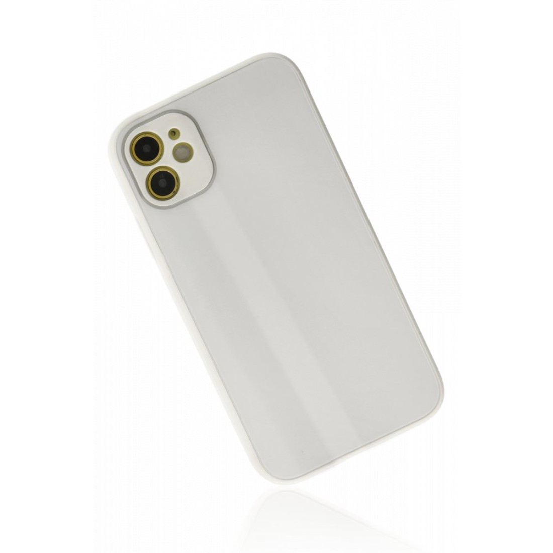  iPhone 12 Kılıf Glass Kapak - Beyaz