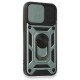 iPhone 12 Kılıf Pars Lens Yüzüklü Silikon - Yeşil iPhone 12 Kılıf Pars Lens Yüzüklü Silikon - Yeşil