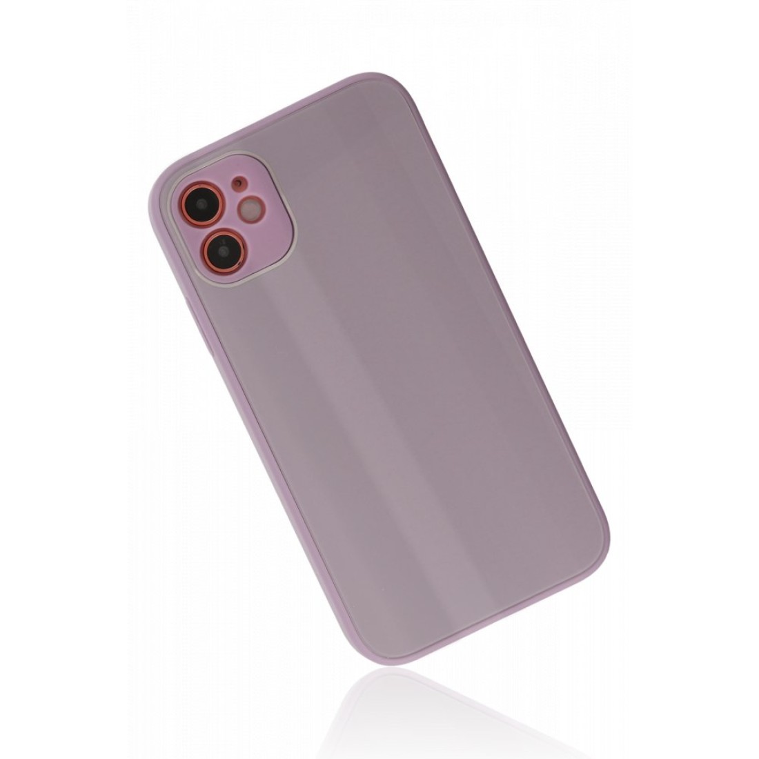  iPhone 12 Kılıf Glass Kapak - Mor