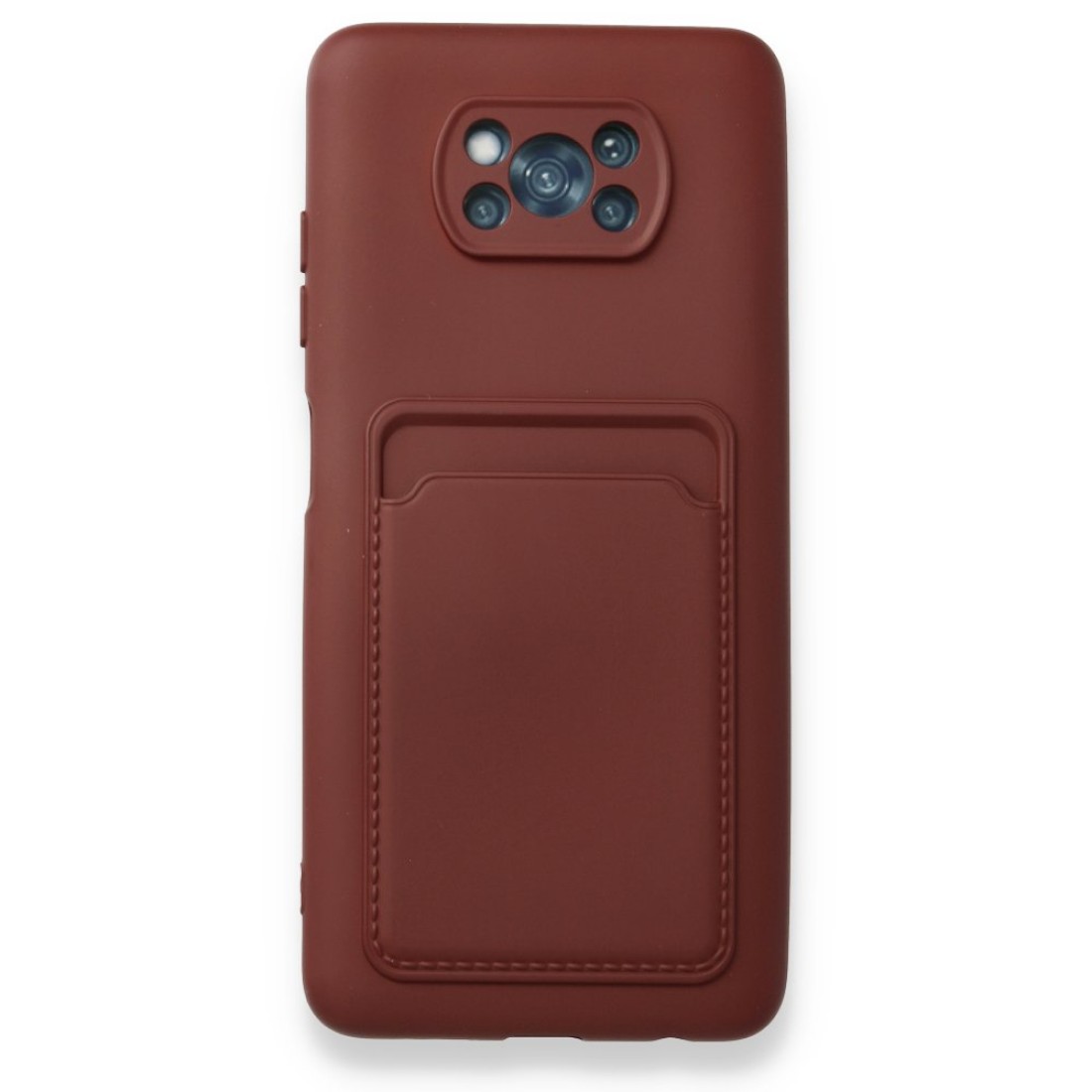  Xiaomi Pocophone X3 Kılıf Kelvin Kartvizitli Silikon - Bordo