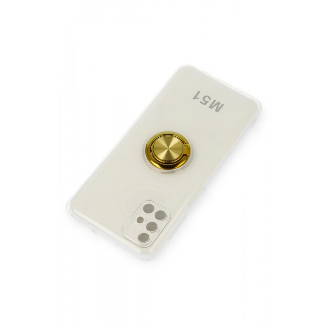 Samsung Galaxy M51 Kılıf Gros Yüzüklü Silikon - Gold Samsung Galaxy M51 Kılıf Gros Yüzüklü Silikon - Gold