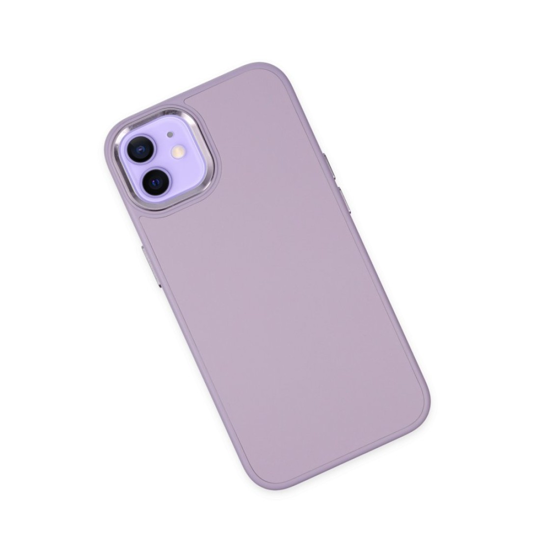  iPhone 12 Kılıf Asya Deri Silikon - Lila